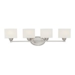 Kane Bathroom Vanity Light - Satin Nickel / Etched White