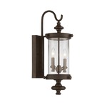 Palmer Outdoor Wall Sconce - Walnut Patina / Clear Seeded