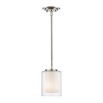 Willow Pendant - Brushed Nickel / Matte Opal