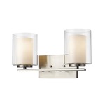 Willow Bathroom Vanity Light - Brushed Nickel / Matte Opal