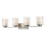 Willow Bathroom Vanity Light - Brushed Nickel / Matte Opal