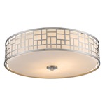 Elea Ceiling Flush Light - Brushed Nickel / Matte Opal