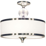 Cosmopolitan Semi Flush Ceiling Light - Brushed Nickel / Matte Opal / Matte Opal