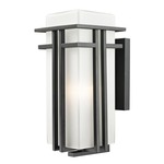 Abbey Outdoor Wall Sconce - Black / Matte Opal