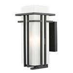 Abbey Outdoor Wall Sconce - Black / Matte Opal