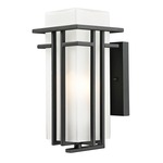 Abbey Outdoor Wall Sconce - Black / Matte Opal