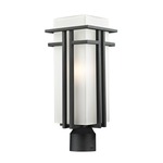 Abbey Outdoor Post Light with Round Fitter - Black / Matte Opal