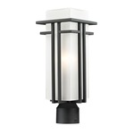 Abbey Outdoor Post Light with Round Fitter - Black / Matte Opal