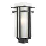 Abbey Outdoor Post Light with Square Fitter - Black / Matte Opal