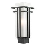 Abbey Outdoor Post Light with Square Fitter - Black / Matte Opal