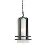 Abbey Outdoor Pendant - Black / Matte Opal