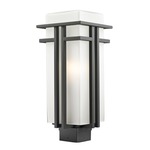 Abbey Outdoor Post Light with Square Fitter - Oil Rubbed Bronze / Matte Opal