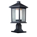 Mesa Outdoor Pier Light with Traditional Base - Black / Clear / White