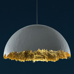 PostKrisi Dome Pendant - Gold Leaf / White