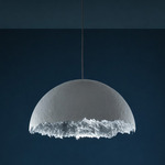 PostKrisi Dome Pendant - Silver Leaf / White