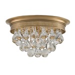 Worthing Ceiling Light Fixture - Antique Brass / Crystal