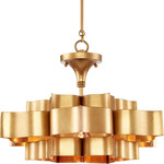 Grand Lotus Convertible Chandelier - Antique Gold Leaf