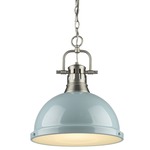 Duncan Chain Pendant with Diffuser - Pewter / Seafom / Frosted