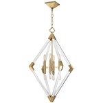 Lyons Pendant - Aged Brass / Clear