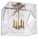 Travis Ceiling Light Fixture - Aged Brass / Clear