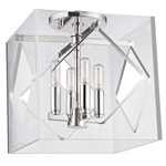 Travis Ceiling Light Fixture - Polished Nickel / Clear