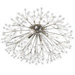 Dunkirk Wall Sconce / Ceiling Flush Light - Polished Nickel / Crystal