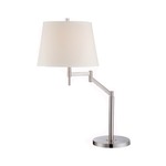 Eveleen Swing Arm Table Lamp - Polished Steel / Off White