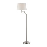 Eveleen Swing Arm Floor Lamp - Polished Steel / Off White