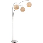 Linterna Multi Arch Floor Lamp - Polished Steel / Natural Bamboo