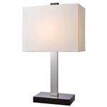 Maddox Table Lamp - Polished Steel / Off White