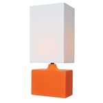 Kara Table Lamp - Orange / Off White
