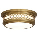 Williamsburg Tucker Ceiling Light Fixture - Antique Brass / Frosted White
