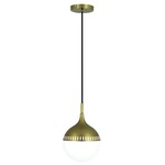 Rio Mini Pendant - Antique Brass / White