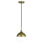 Rio Pendant - Antique Brass / White