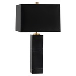 Canaan Tall Table Lamp - Black Opaque Parchment/ Black Marble