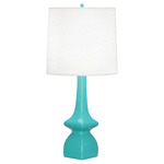 Jasmine Table Lamp - Egg Blue / Oyster Linen