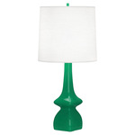 Jasmine Table Lamp - Emerald Green / Oyster Linen