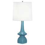 Jasmine Table Lamp - Steel Blue / Oyster Linen