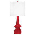 Jasmine Table Lamp - Ruby Red / Oyster Linen