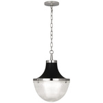 Brighton Pendant - Polished Nickel / Clear Halophane