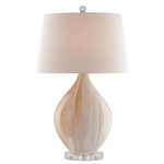 Opal Table Lamp - Amber / Off-White Linen