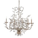 Crystal Bud Chandelier - Silver Granello / Crystal