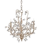 Crystal Bud Chandelier - Silver Granello / Crystal