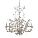 Crystal Bud Chandelier - Silver Granello / Crystal