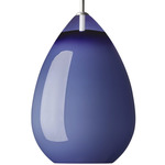 Alina Grande Pendant - Satin Nickel / Steel Blue