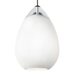 Alina Grande Pendant - Satin Nickel / White