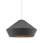 Brummel Grande Pendant - Satin Nickel / Charcoal Gray