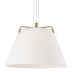 Devin Pendant - Satin Gold / White Glass