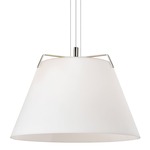 Devin Pendant - Polished Nickel / White Glass