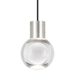 Mina Pendant - Satin Nickel / Black Cord